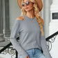 Dropped Shoulder Long Sleeve Blouse
