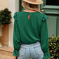 Ruffled Round Neck Long Sleeve Top