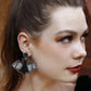 Bat Shape Beaded Dangle Earrings