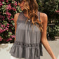 Lace Yoke Peplum Tank