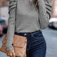 Round Neck Puff Sleeve Sleeve Blouse