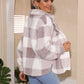 Plaid Collared Neck Drop Shoulder Coat