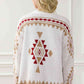 Geometric Open Front Long Sleeve Cardigan