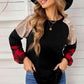 Sequin Color Block Round Neck Sweatshirt