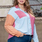 Plus Size Color Block Shirt