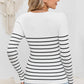 Striped Round Neck Long Sleeve Knit Top