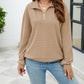 Quarter-Zip Collared Drop Shoulder Sweatshirt