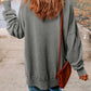 Round Neck Dropped Shoulder LEGGINGS LEAVES LATTES PLEASE Graphic Sweatshirt