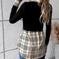 Houndstooth Collared Neck Long Sleeve Shirt
