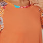 Printed Round Neck Peplum Blouse