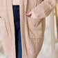 Hailey & Co Full Size Cable-Knit Pocketed Cardigan
