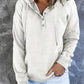 Half Snap Drawstring Long Sleeve Hoodie