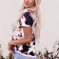 Tie-Dye V-Neck Short Sleeve Tee Shirt