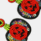 Pumpkin Shape Beaded Dangle Earrings