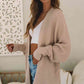 Open Front Slit Long Sleeve Cardigan