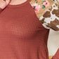 Hailey & Co Full Size Leopard Waffle-Knit Blouse
