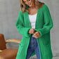 Open Front Long Sleeve Cardigan with Pockets