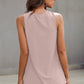 Ribbed Buttoned V-neck Tank