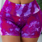 Tie-Dye Wide Waistband Yoga Shorts