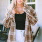 Plaid Dropped Shoulder Shirt Jacket