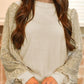 Leopard Print Long Sleeve Ribbed Knit Blouse