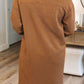 Texture Button Up Collared Neck Longline Shacket