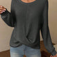 Twisted Waffle-Knit Dropped Shoulder T-Shirt