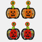 Pumpkin Shape Beaded Dangle Earrings