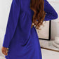 Ruched Round Neck Long Sleeve Dress