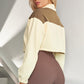 Contrast Drawstring Zip Up Jacket
