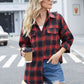 Plaid Collared Neck Button Down Jacket