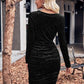 Glitter Ruched Cowl Neck Wrap Dress