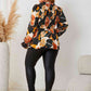 Plus Size Elastic Detail Long Sleeve Floral Babydoll Top