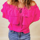 Tied Off-Shoulder Layered Blouse