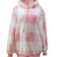 Plaid Half Zip Drawstring Hoodie