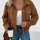 Collared Neck Button Front Jacket with Pockets