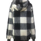 Plaid Half Zip Drawstring Hoodie