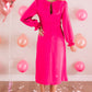 Twist Front V-Neck Flounce Sleeve Dress