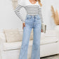 Striped Round Neck Long Sleeve Knit Top