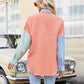 Color Block Button Up Collared Neck Shirt