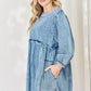 HEYSON Full Size Oversized Denim Babydoll Dress