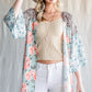 Animal Print Floral Three-Quarter Sleeve Cardigan