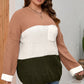 Plus Size Color Block Round Neck Sweater