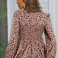Square Neck Long Sleeve Smocked Blouse