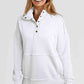 Half Sanp Drop Shoulder Long Sleeve Sweatshirt