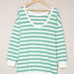 Striped Dropped Shoulder Longline Top