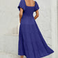 Smocked Square Neck Puff Sleeve Dress