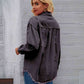 Distressed Raw Hem Denim Jacket
