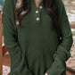 Waffle-Knit Dropped Shoulder Buttoned Sweater