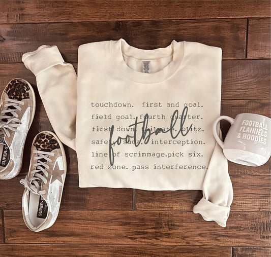 PREORDER: Football Words Sweatshirt in Two Colors